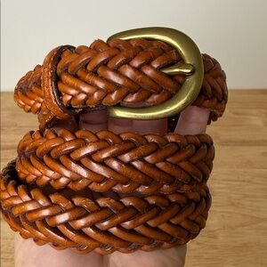 NWOT | Men's Braided Leather Belt with solid Brass Buckle